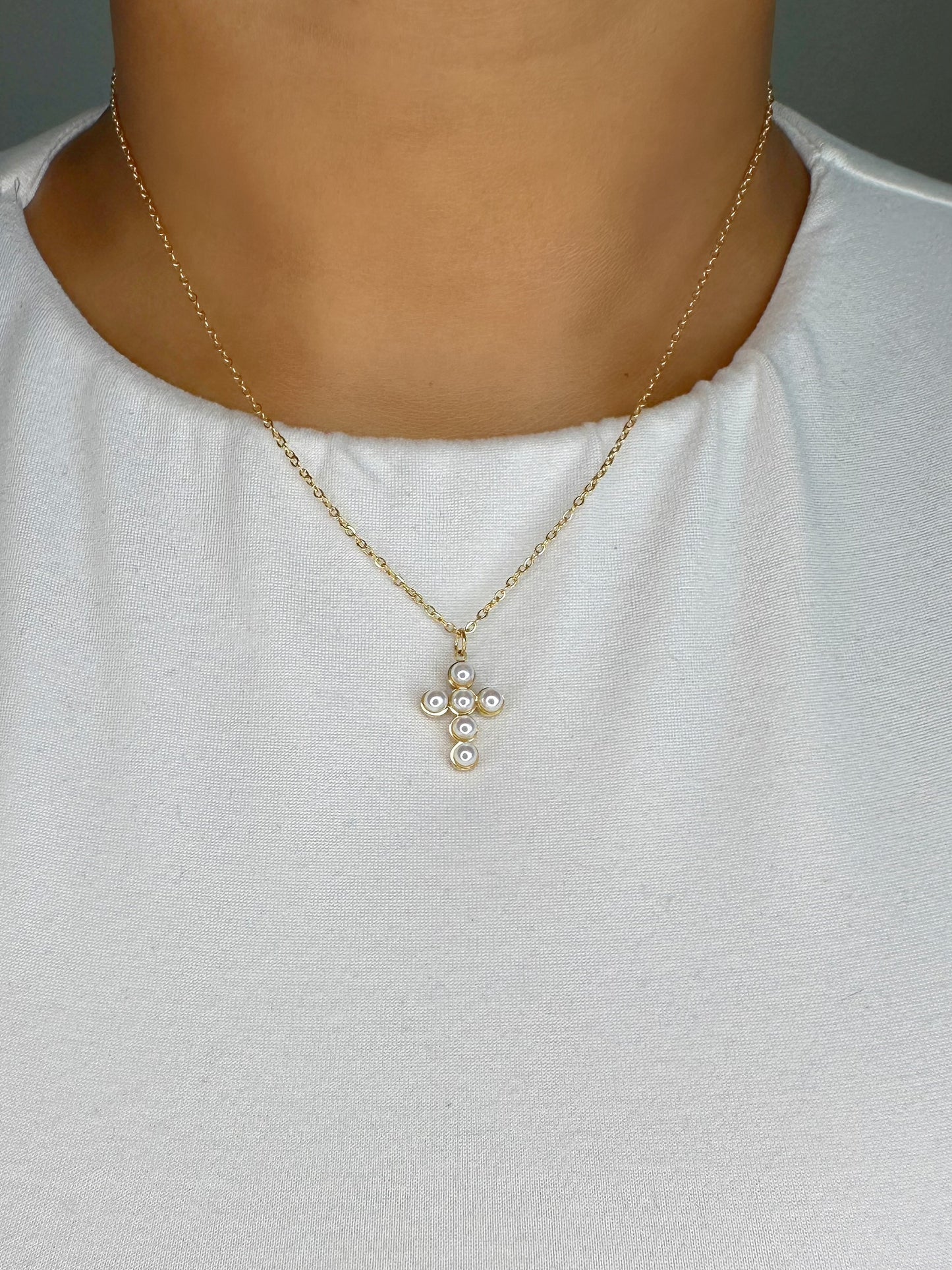 Pearl Cross Necklace